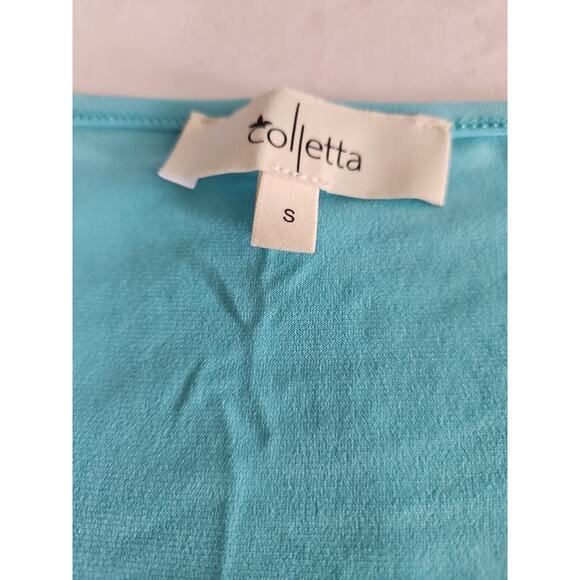 Colletta Womens Blouse Multicolor Size Small Peacock On Front 3/4 Sleeve - Picture 5 of 12